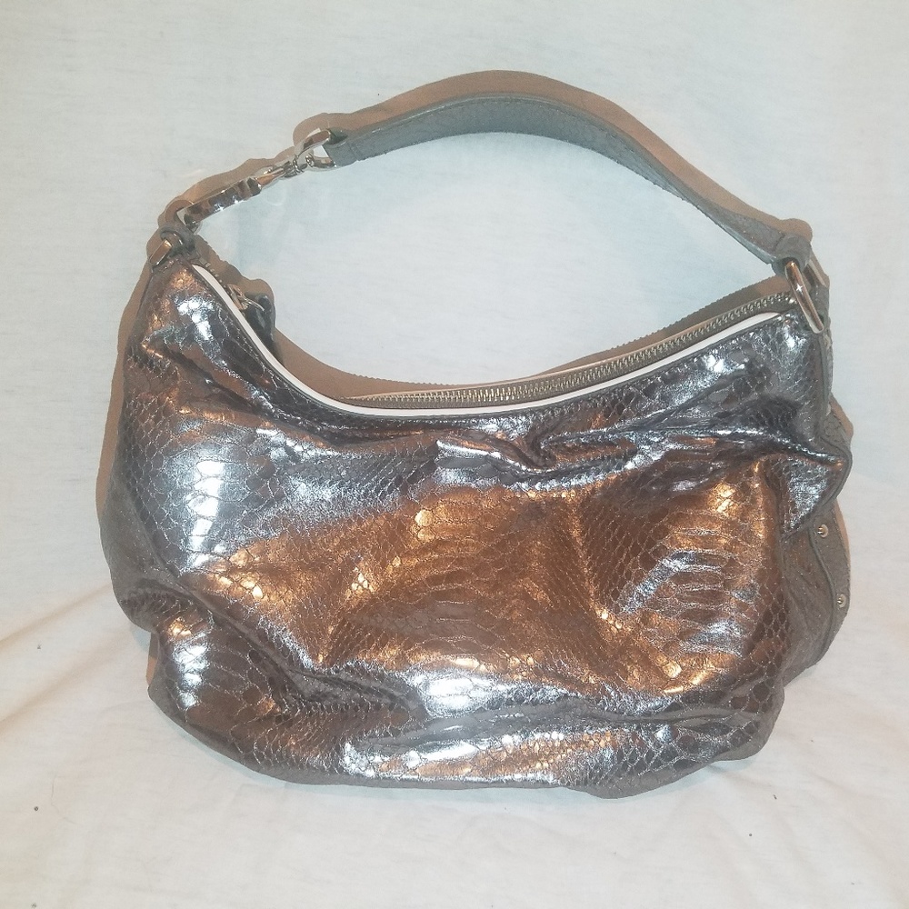 Stuart Weitzman Metallic Silver Hobo Purse